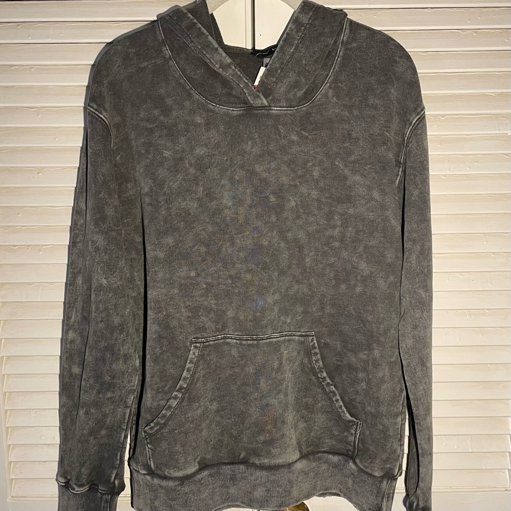KUT From the KLOTH Heathered gray acid wash hoodie